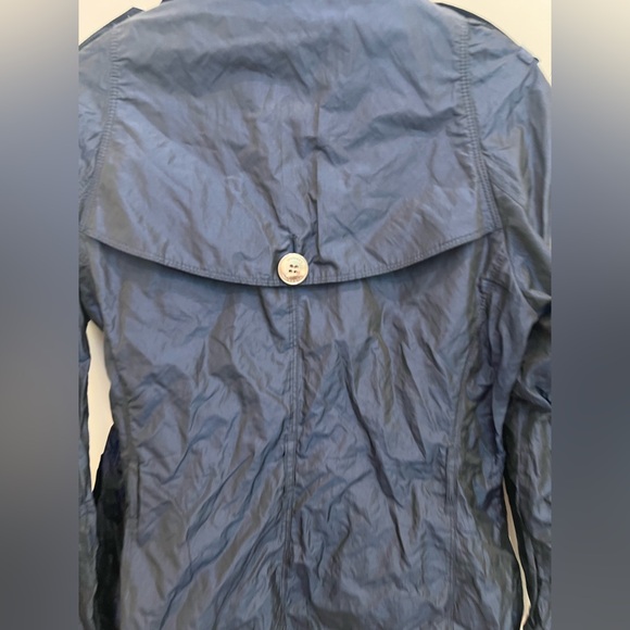 BURBERRY London Blue Polyester Short Trench Coat Size 6 - Picture 11 of 12